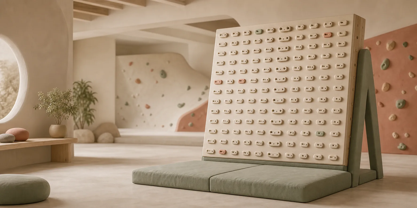 Clay-style Tension Board in Stronghold's training area